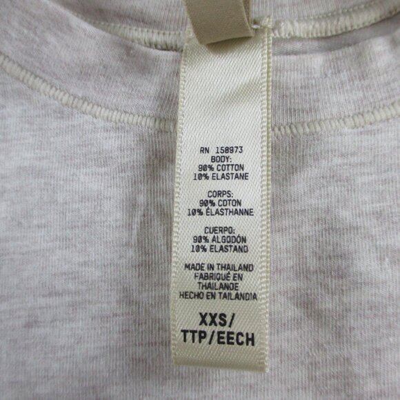 SKIMS Cotton Jersey Long Sleeve T Shirt Womens 2XS XXS Oatmeal Heather NWT - Picture 8 of 9